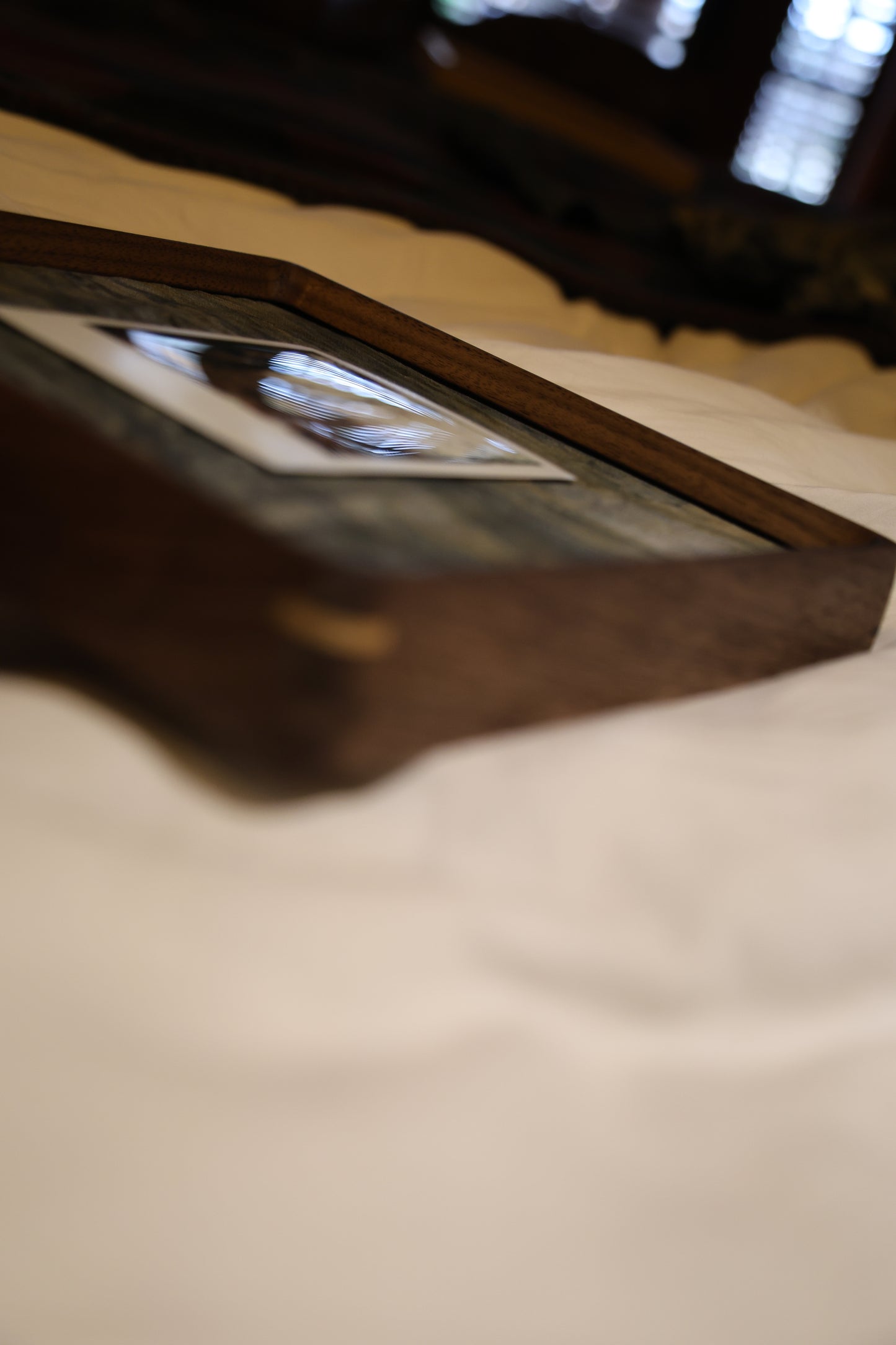 Polaroid 8x8" Walnut Wood Frame: Misty Morning