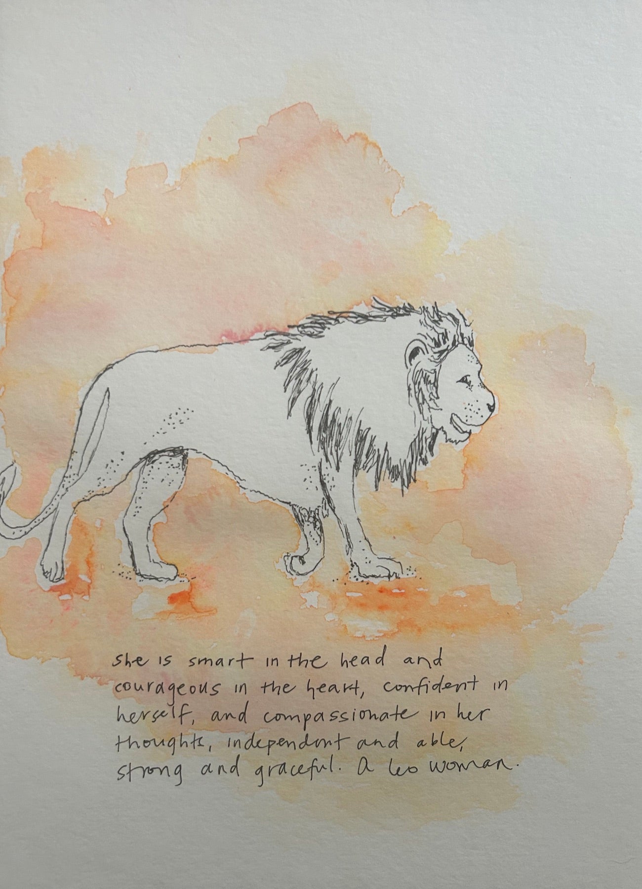 "Leo the Lion" Watercolor Print