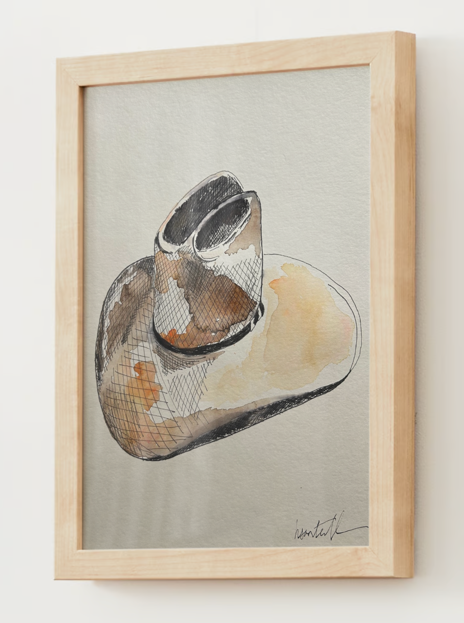 "Ranch Hat" Watercolor Print