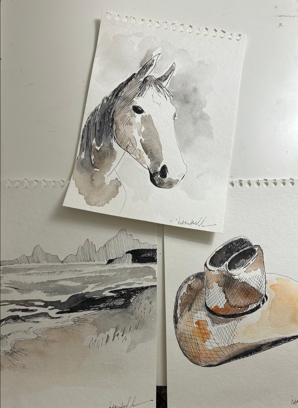 "Ranch Hat" Watercolor Print