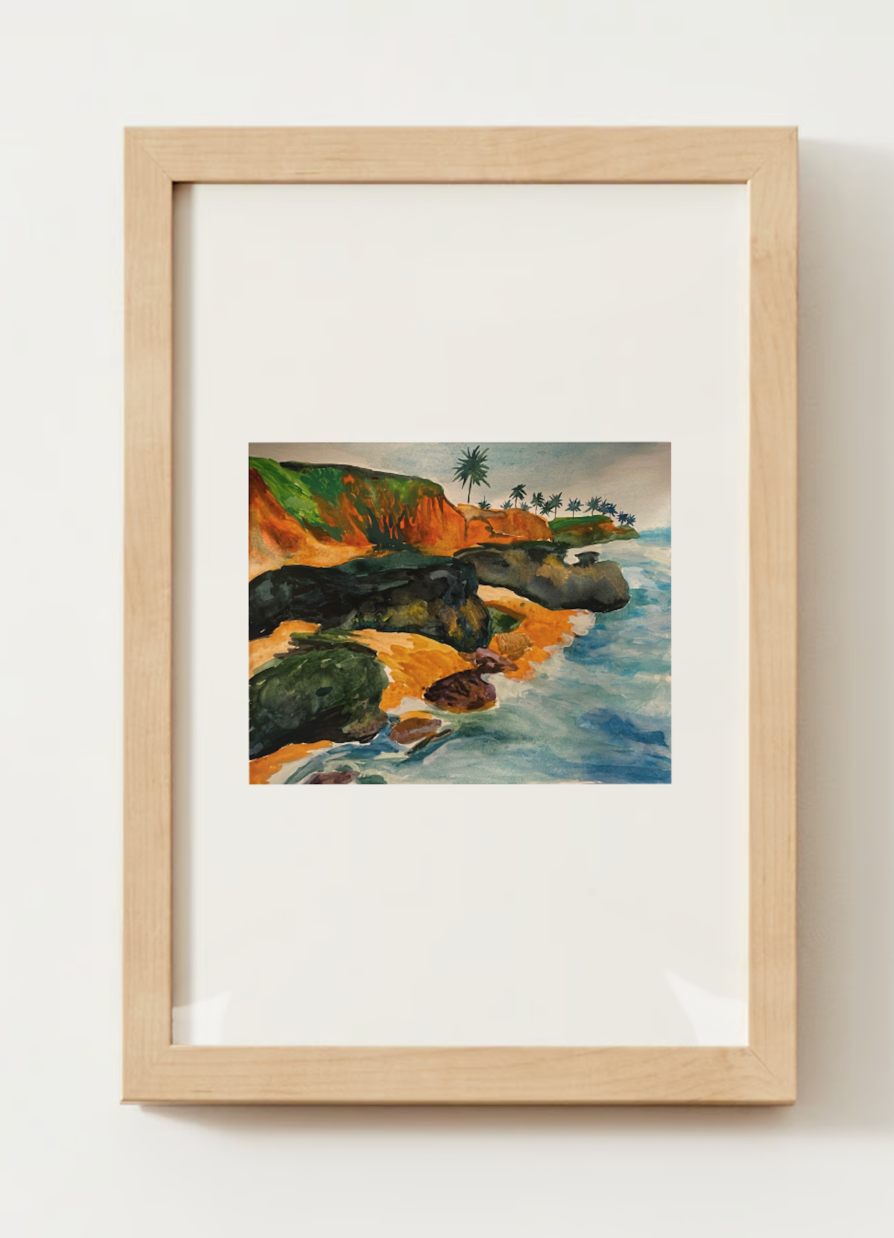 "Seaside in India" Watercolor Print