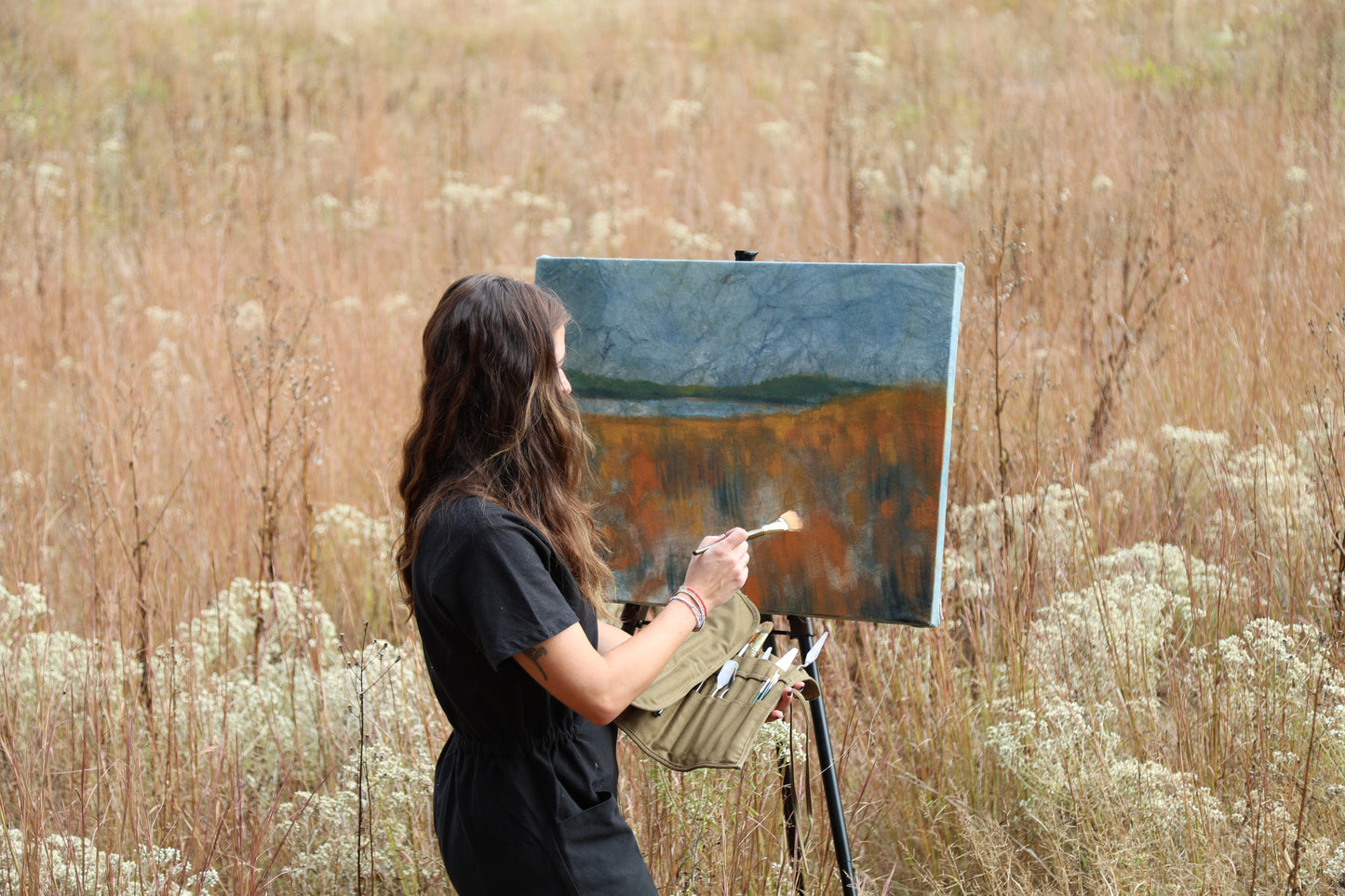Golden Meadow: Original Oil Painting