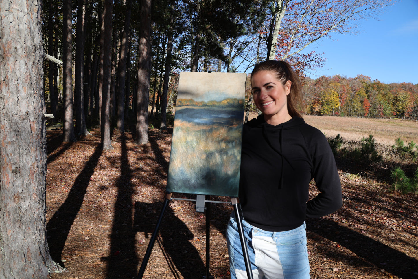 Autumn Lake: Original Oil Painting