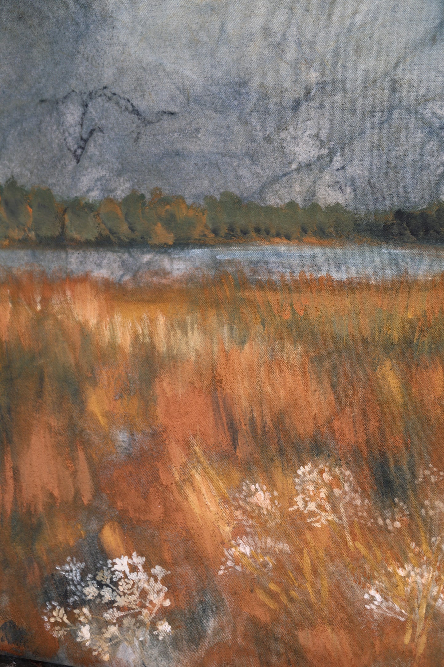 Golden Meadow: Original Oil Painting