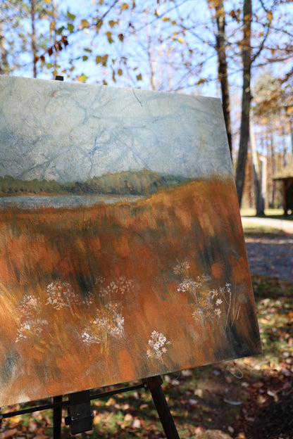 Golden Meadow: Original Oil Painting