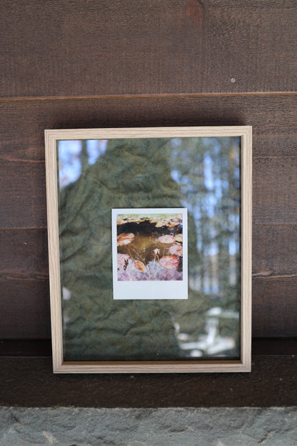 Polaroid in Raw Wood Frame: Lily Pads