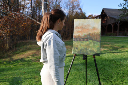 Grazing Deer: Original Oil Painting