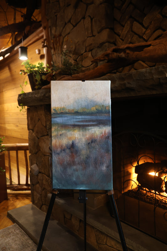 Autumn Lake: Original Oil Painting