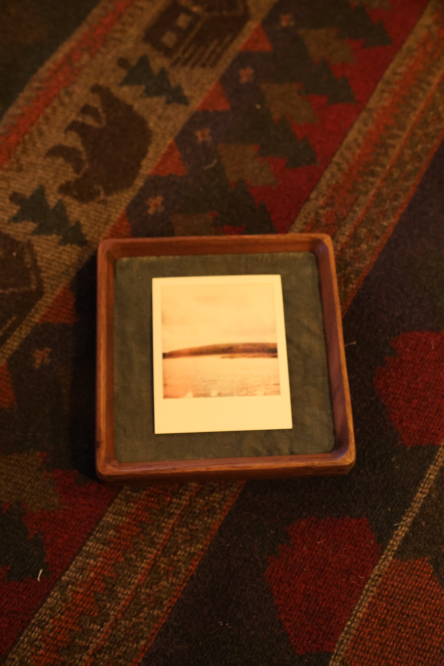 Polaroid 6x6" Walnut Wood Frame: Sunny Reservoir