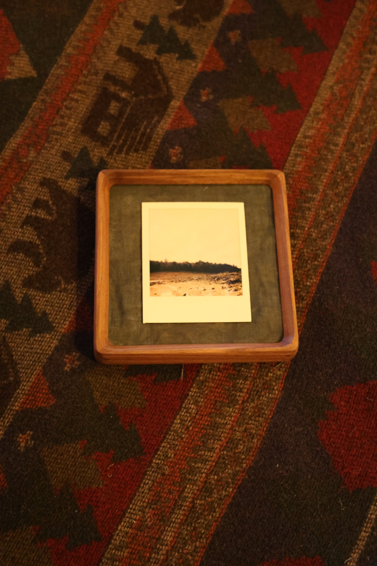 Polaroid 6x6" Walnut Wood Frame: Rocky Shore