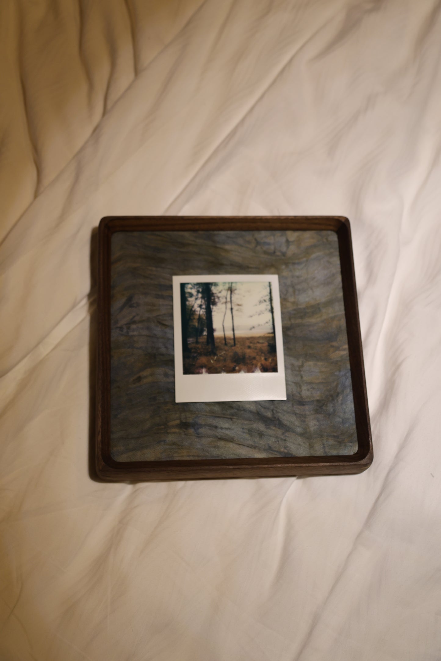 Polaroid 8x8" Walnut Wood Frame: Misty Morning