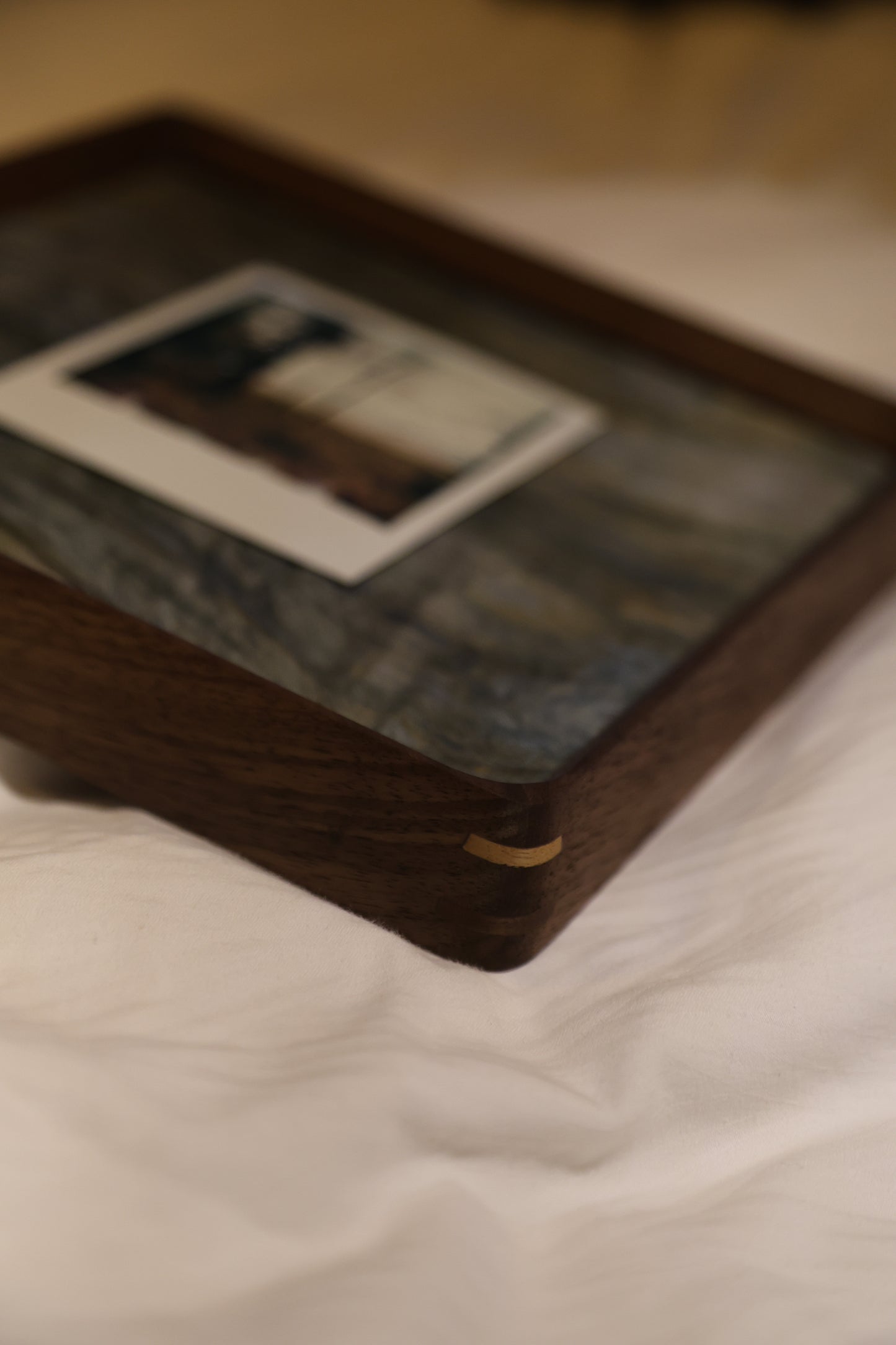 Polaroid 8x8" Walnut Wood Frame: Misty Morning