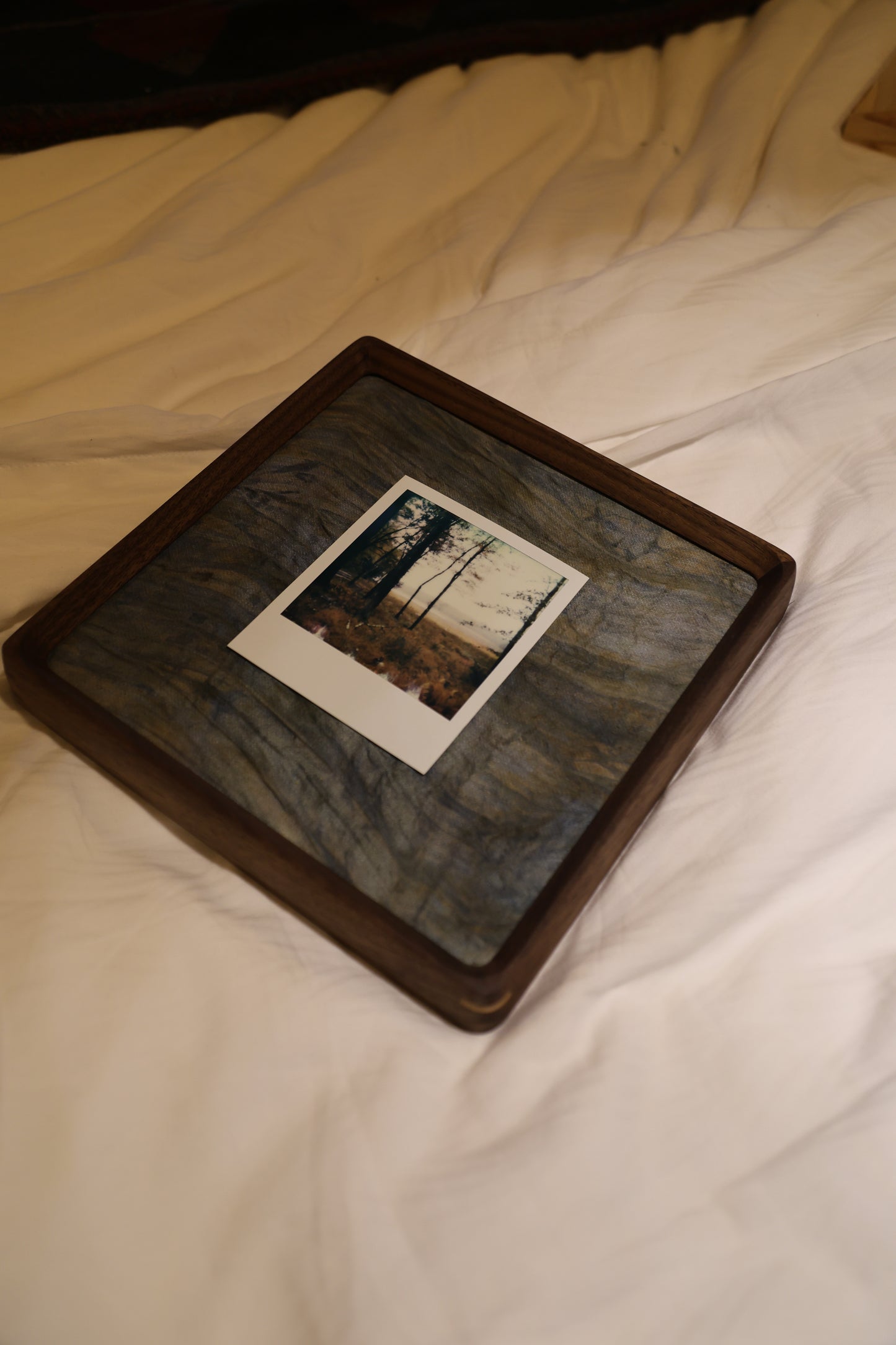 Polaroid 8x8" Walnut Wood Frame: Misty Morning