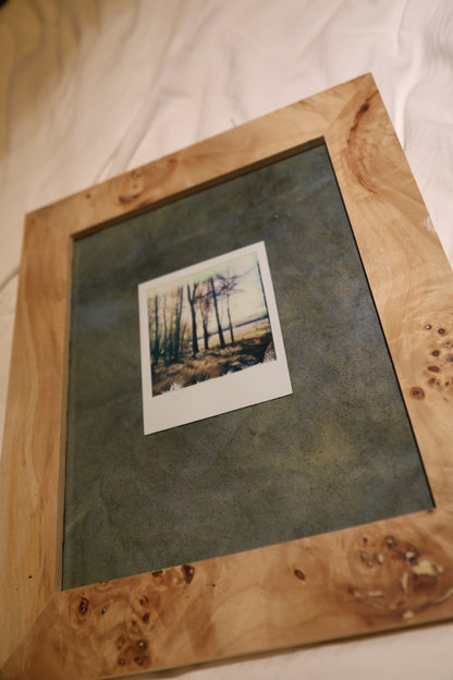 Polaroid in 11 x 14" Burled Wood Frame: Misty Fall