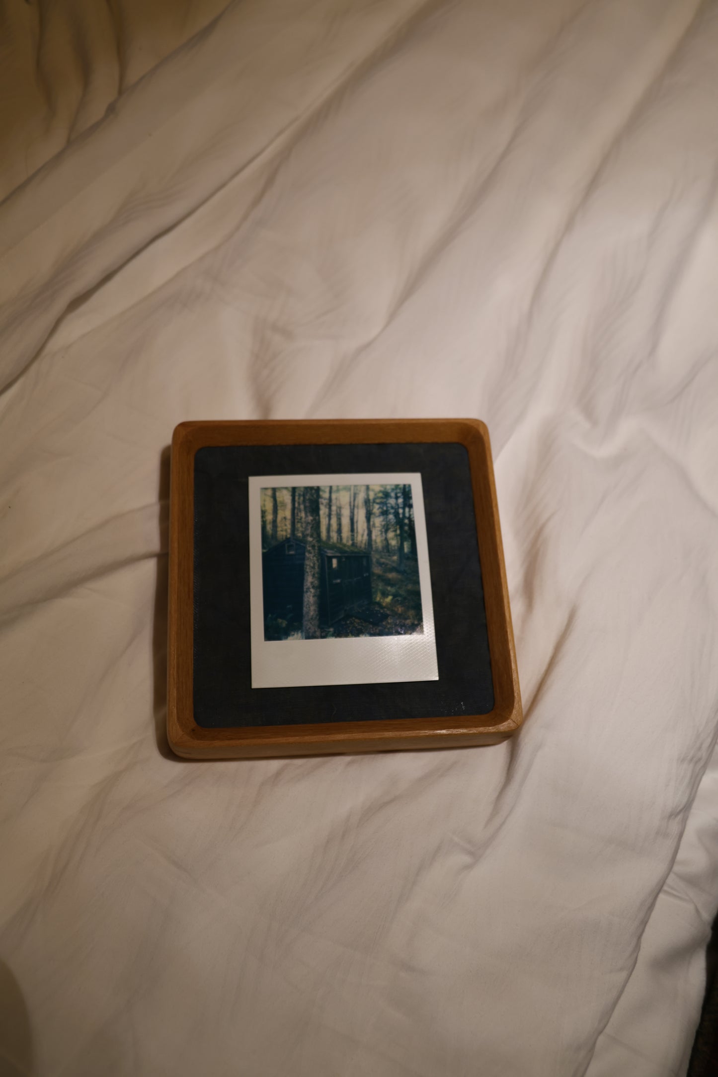 Polaroid 6x6" Teak Wood Frame: Cabin in the Woods