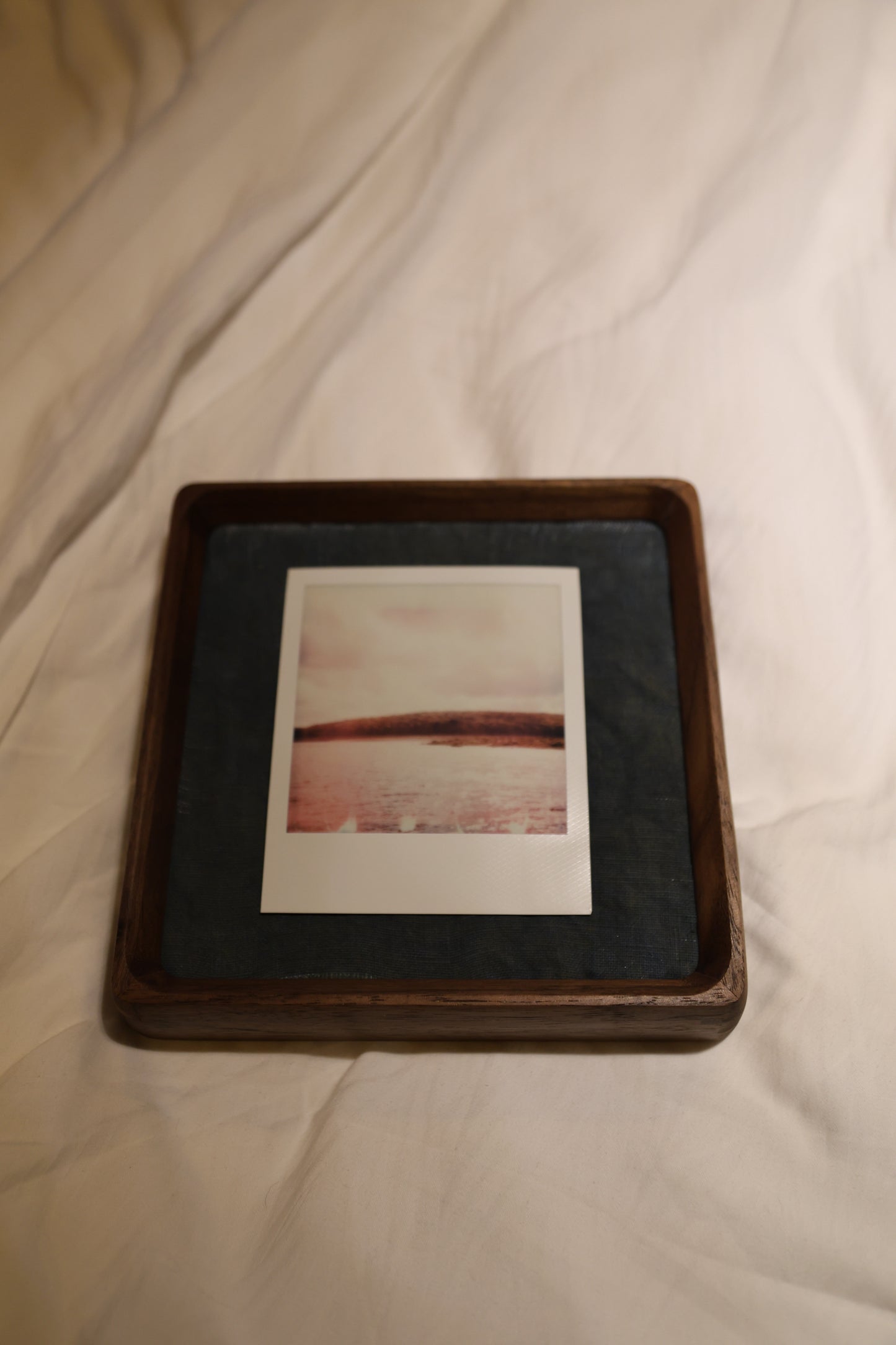 Polaroid 6x6" Walnut Wood Frame: Sunny Reservoir