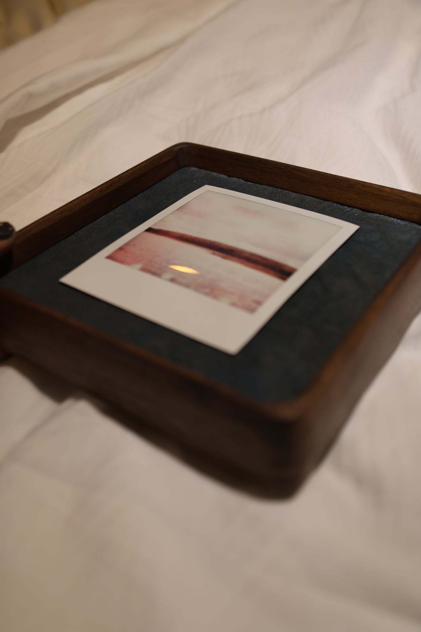 Polaroid 6x6" Walnut Wood Frame: Sunny Reservoir