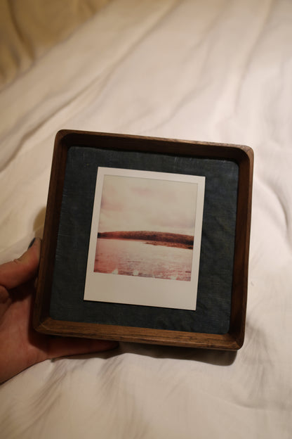 Polaroid 6x6" Walnut Wood Frame: Sunny Reservoir