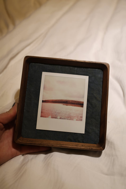 Polaroid 6x6" Walnut Wood Frame: Sunny Reservoir