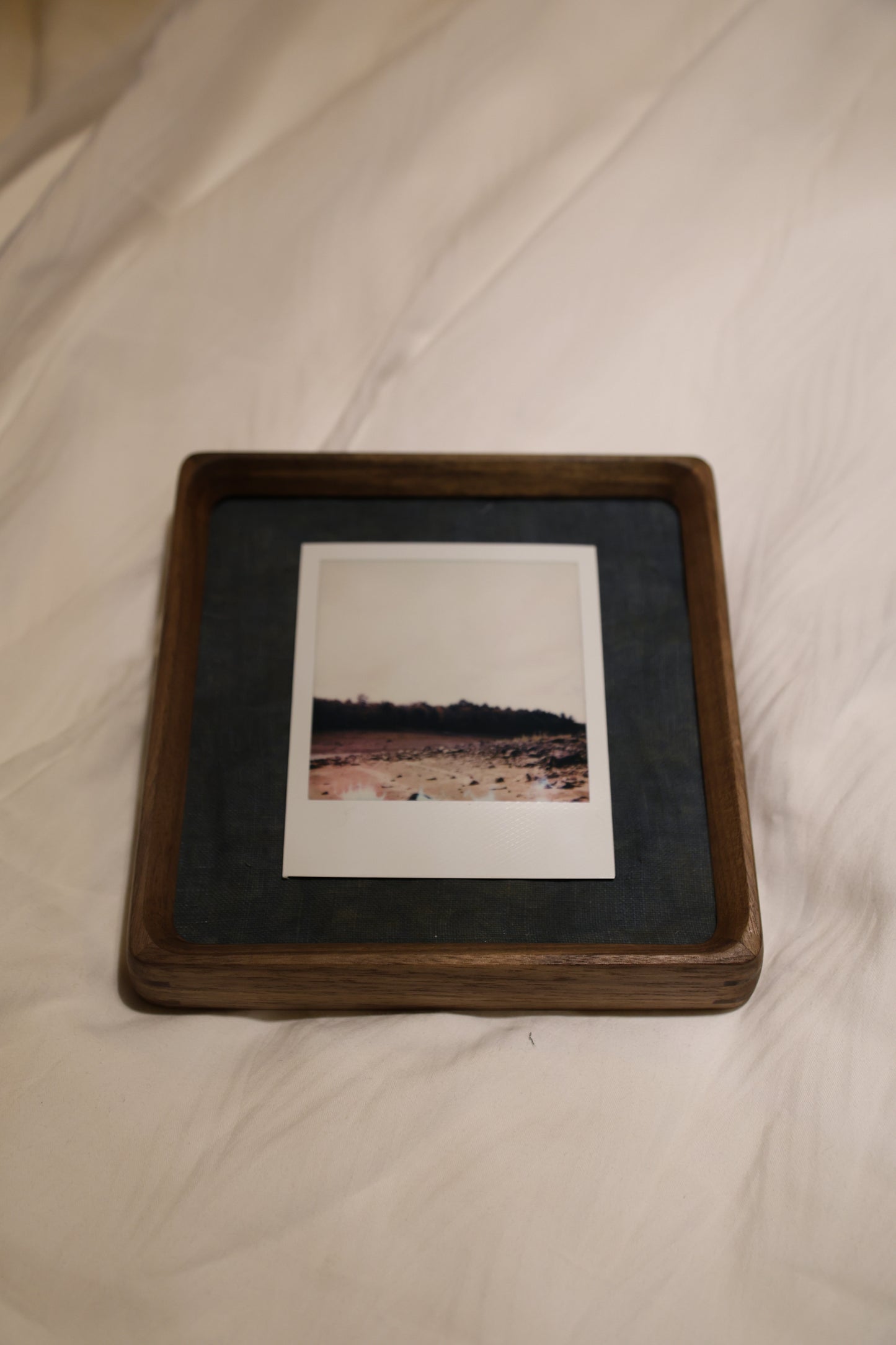 Polaroid 6x6" Walnut Wood Frame: Rocky Shore