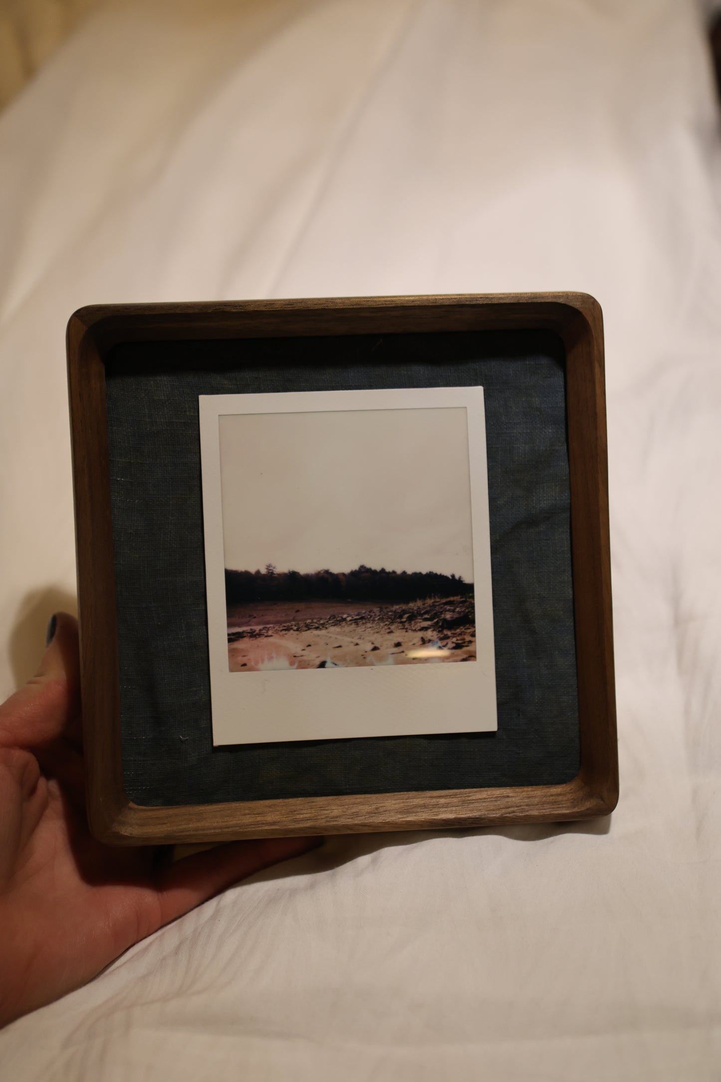 Polaroid 6x6" Walnut Wood Frame: Rocky Shore