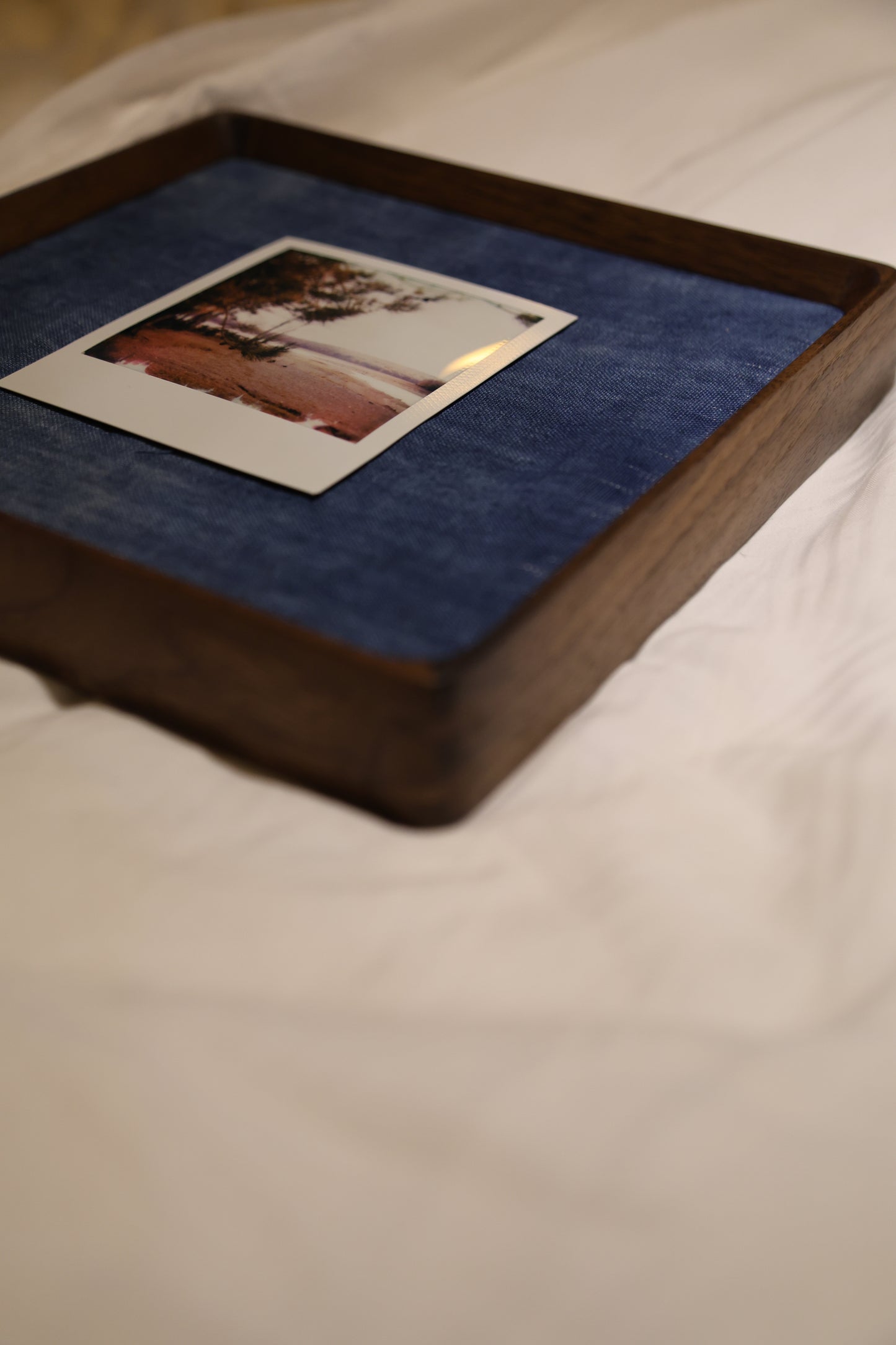 Polaroid 8x8" Walnut Wood Frame: Autumn Lake