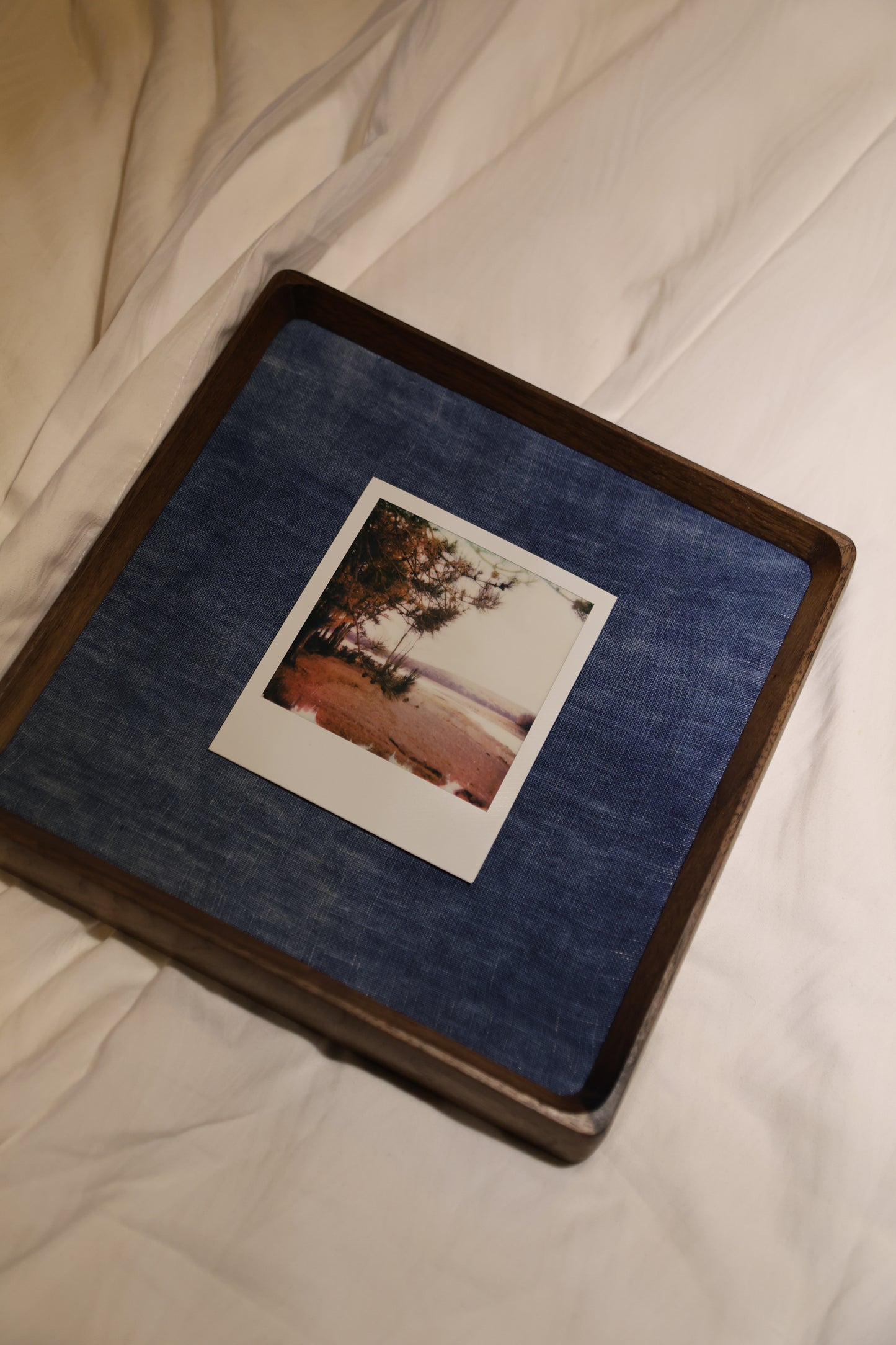 Polaroid 8x8" Walnut Wood Frame: Autumn Lake