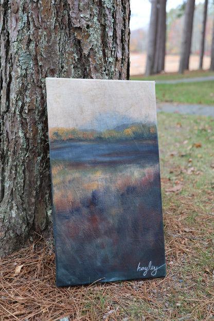 Autumn Lake: Original Oil Painting