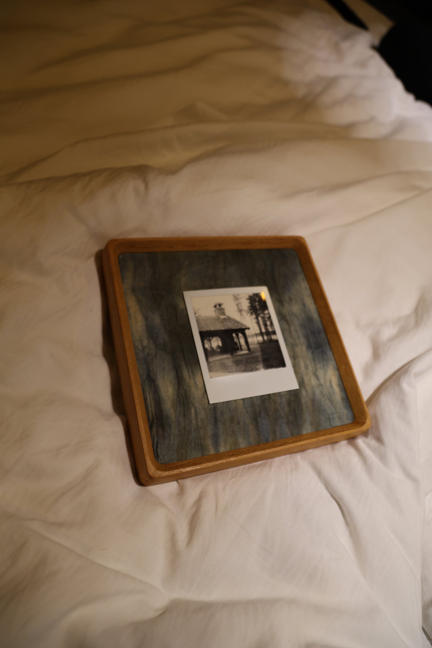 Polaroid 8x8" Teak Wood Frame: Lakeside Pavilion