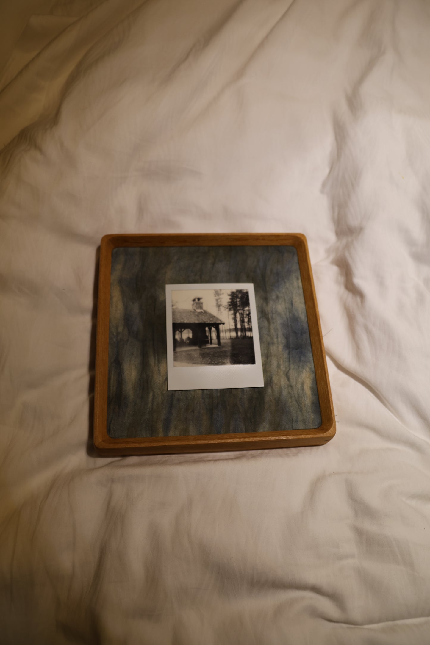 Polaroid 8x8" Teak Wood Frame: Lakeside Pavilion