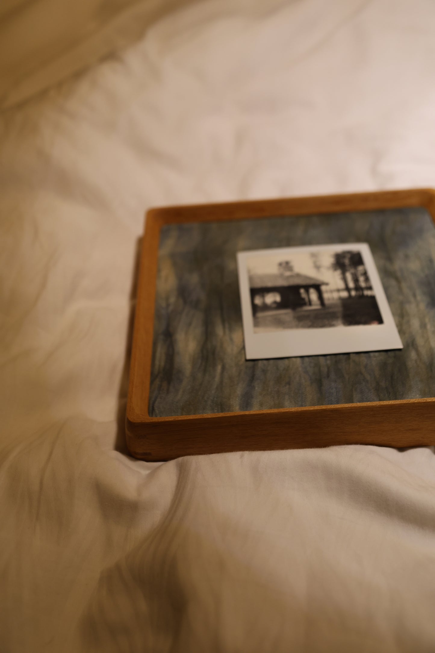 Polaroid 8x8" Teak Wood Frame: Lakeside Pavilion