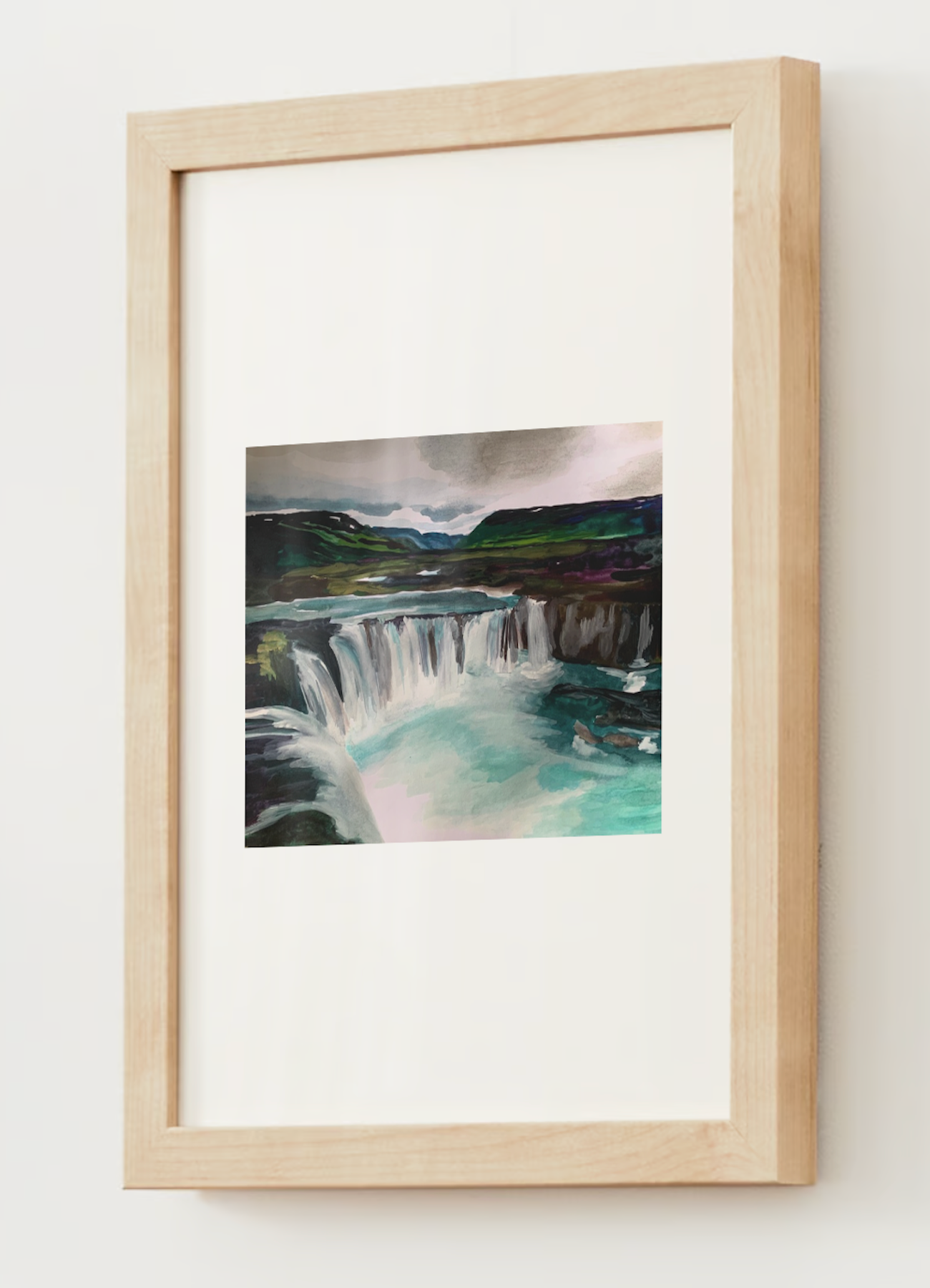 "Iceland" Horizontal Watercolor Print