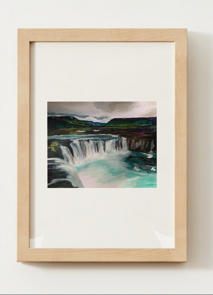 "Iceland" Horizontal Watercolor Print