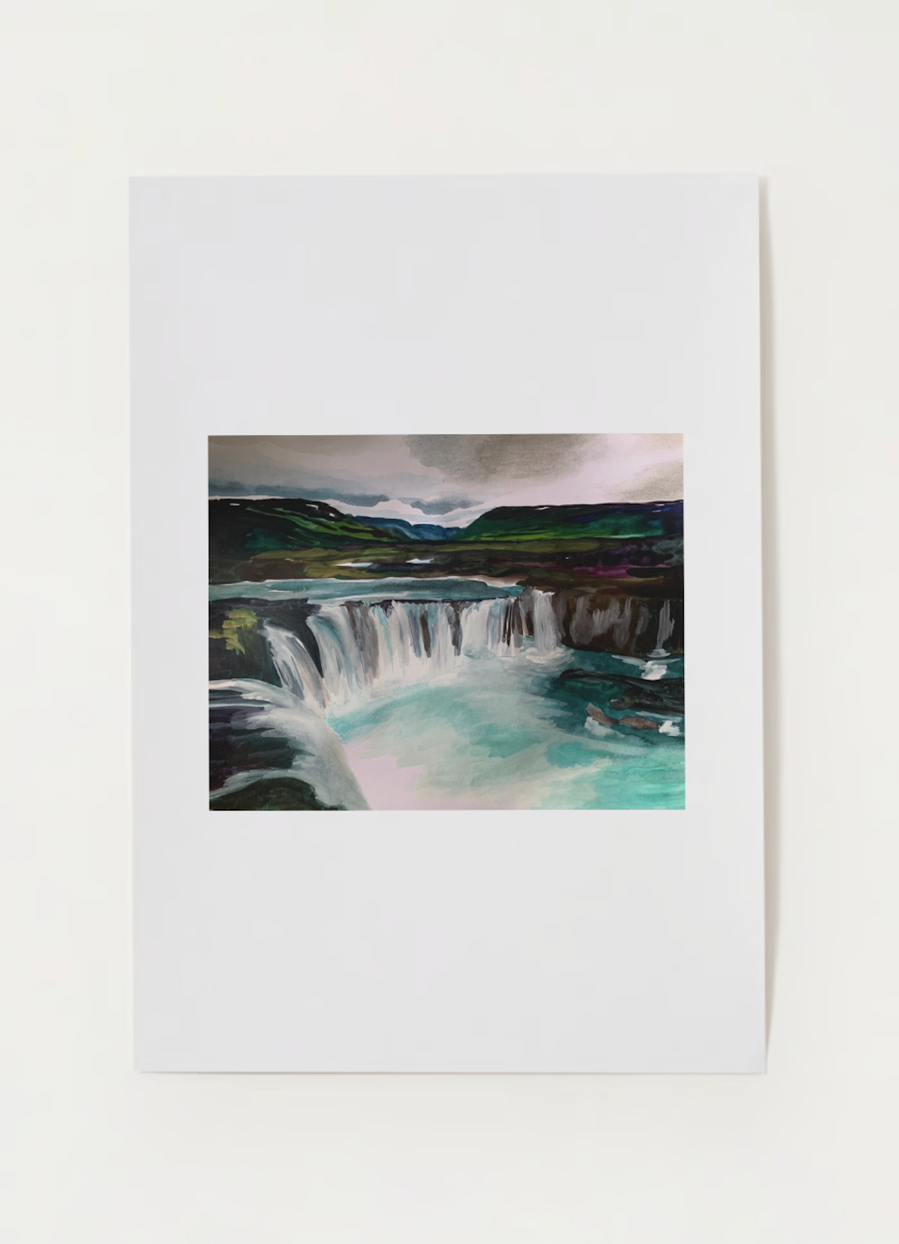 "Iceland" Horizontal Watercolor Print