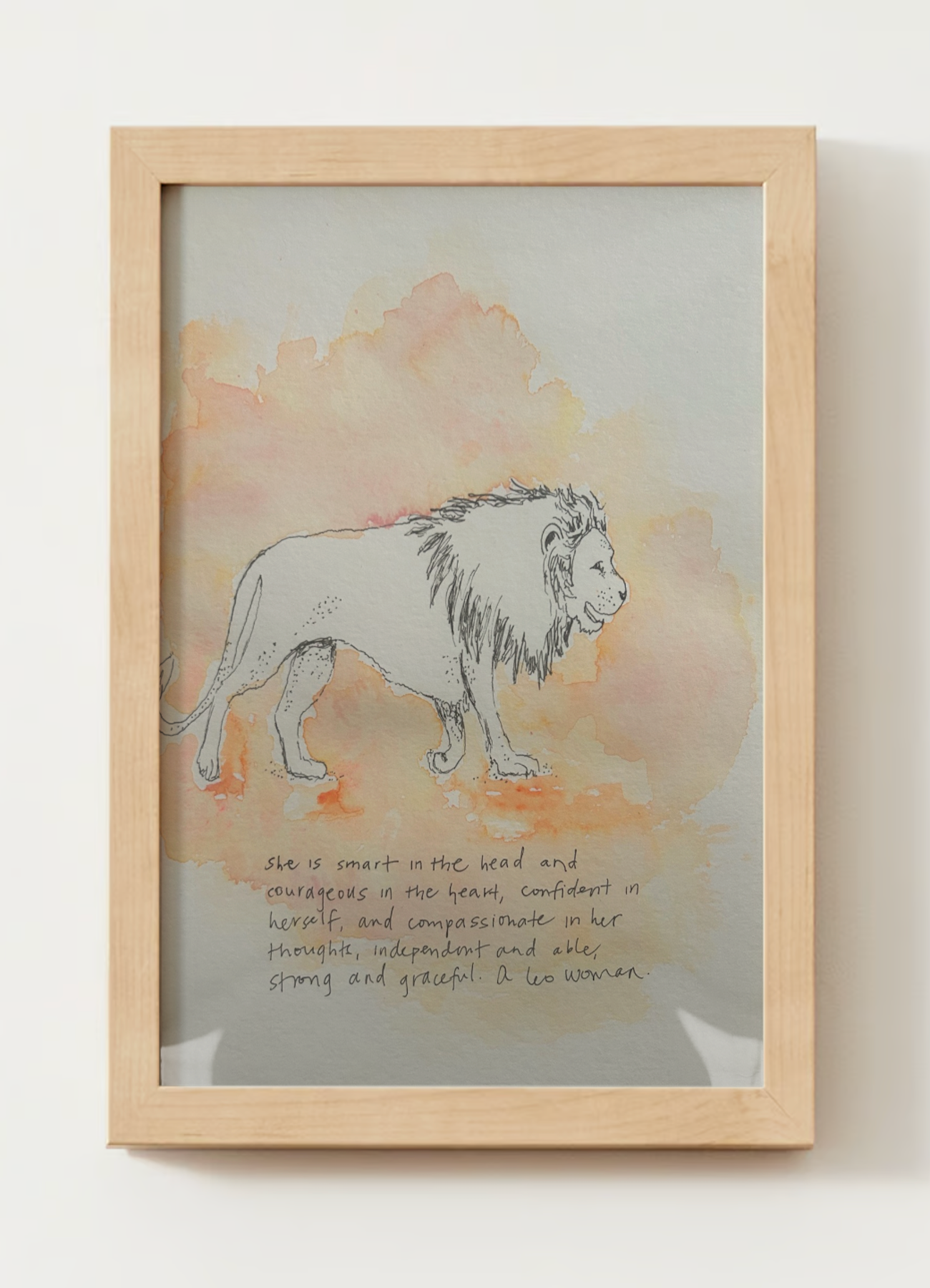 "Leo the Lion" Watercolor Print
