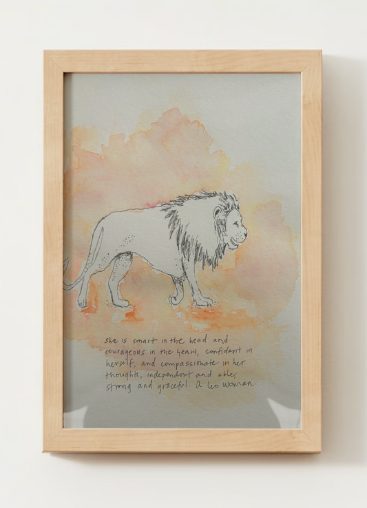 "Leo the Lion" Watercolor Print
