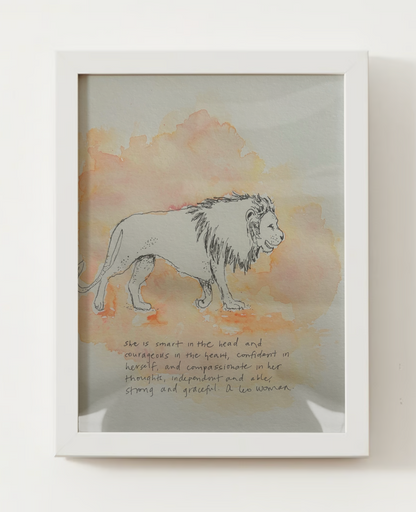 "Leo the Lion" Watercolor Print