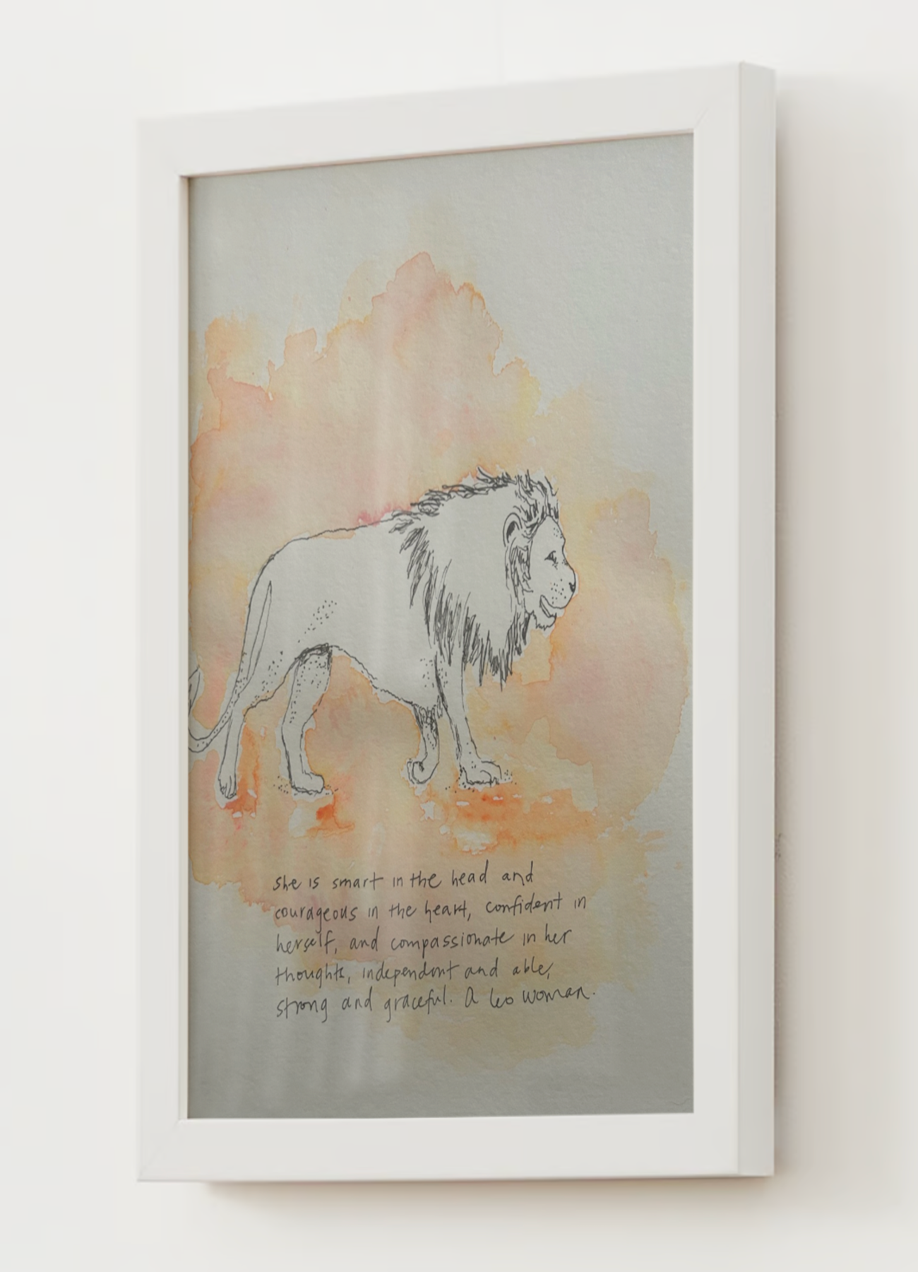 "Leo the Lion" Watercolor Print