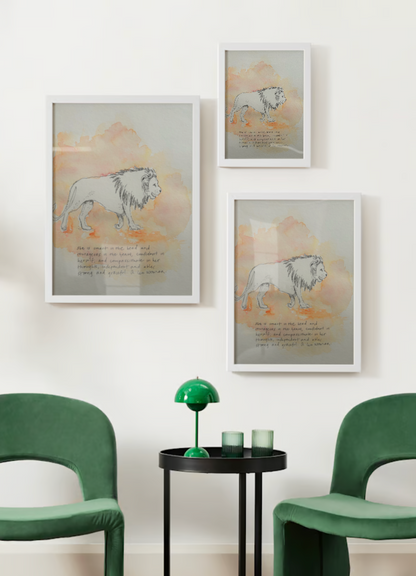 "Leo the Lion" Watercolor Print