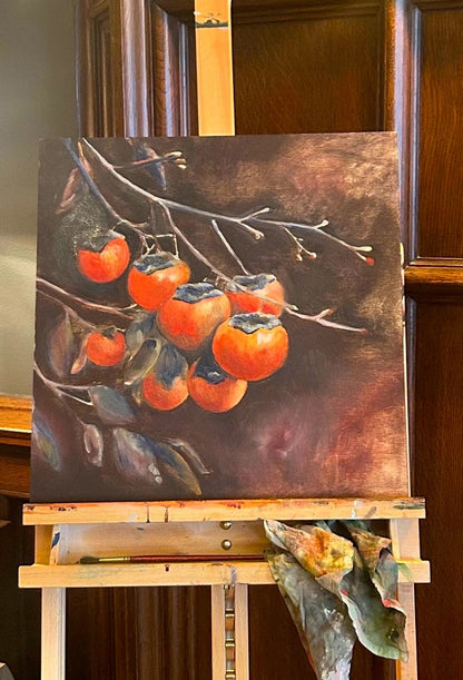 Persimmons: Original Oil Painting