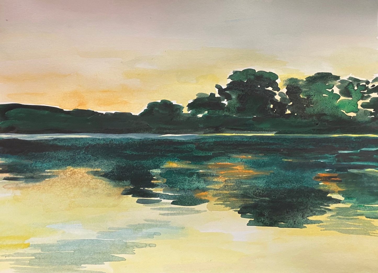 "The Lake" Watercolor Print