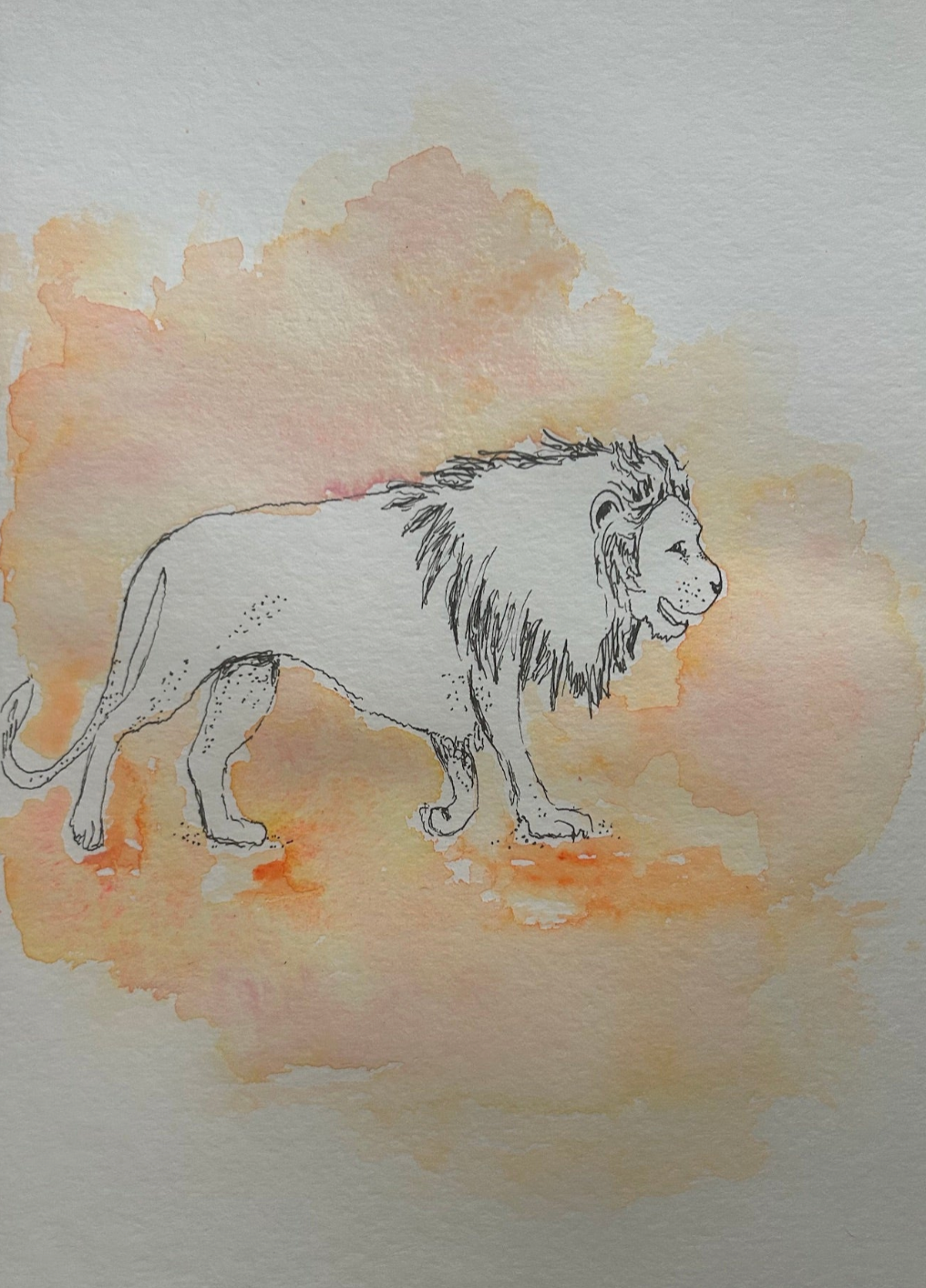 "The Lion" Watercolor Print
