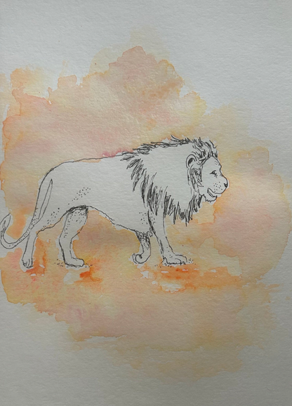 "The Lion" Watercolor Print