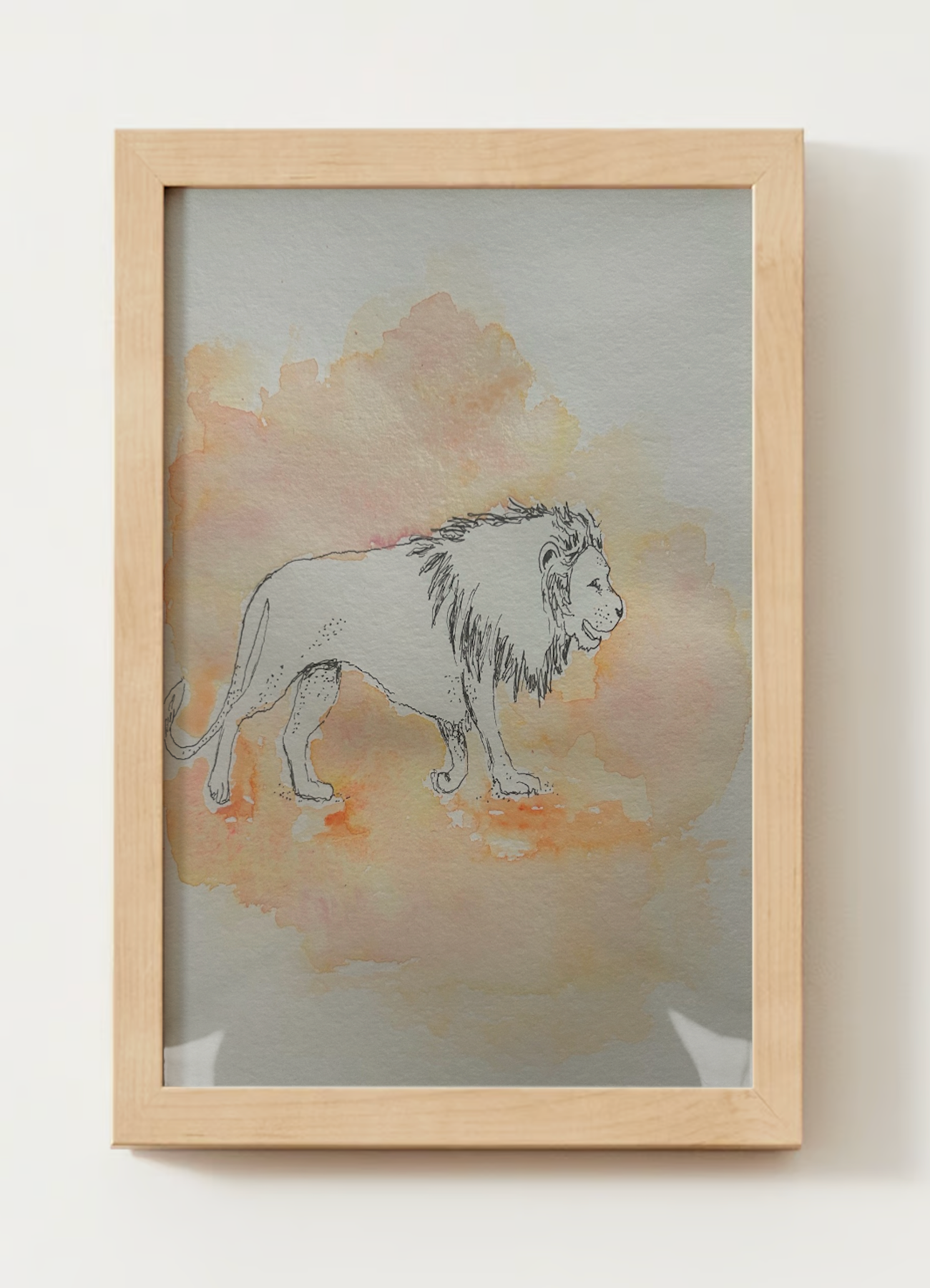 "The Lion" Watercolor Print
