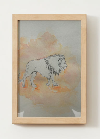 "The Lion" Watercolor Print
