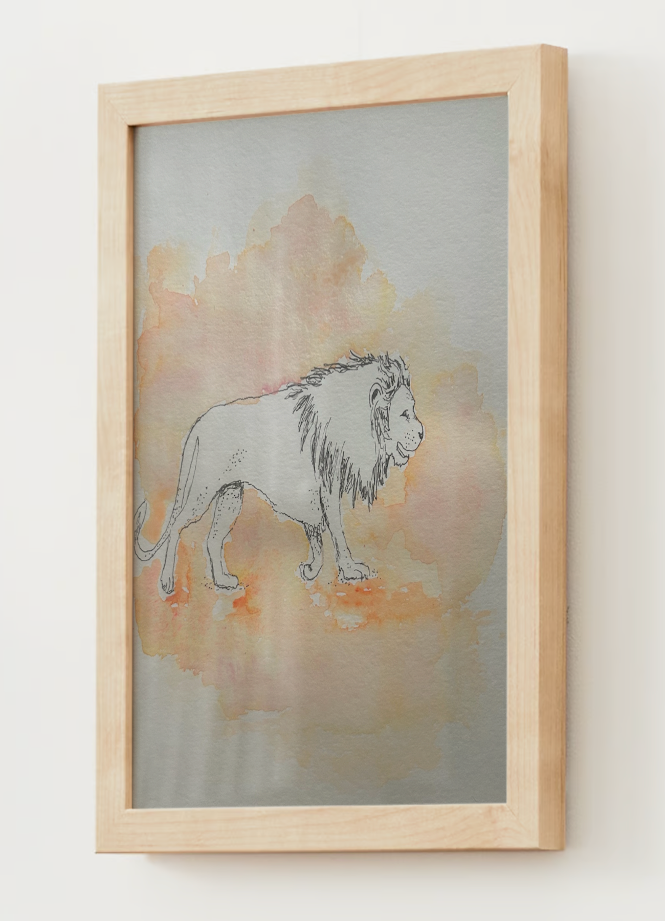 "The Lion" Watercolor Print