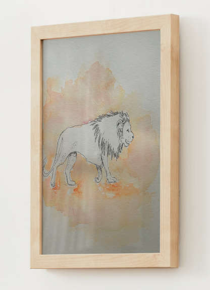 "The Lion" Watercolor Print