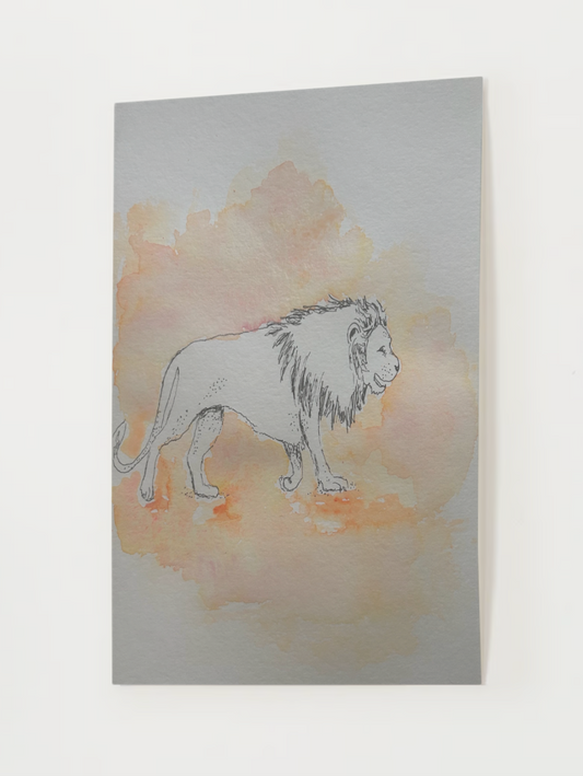 "The Lion" Watercolor Print
