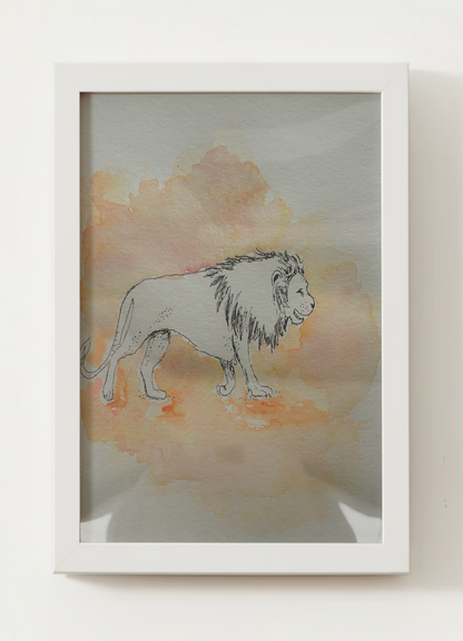 "The Lion" Watercolor Print