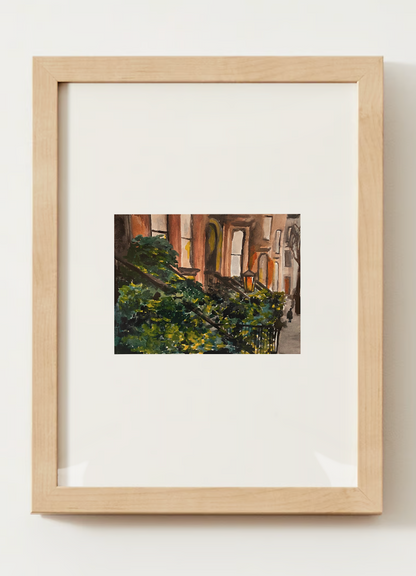 "Brooklyn Brownstones" Watercolor Print